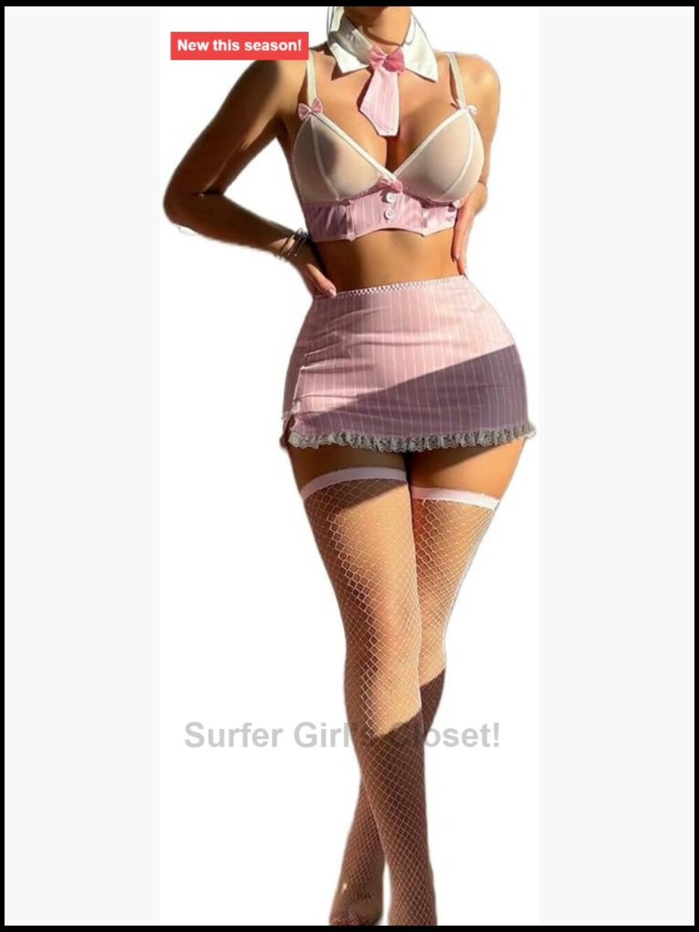 Sexy Schoolgirl Lingerie Set Plaid Skirt Costume Role Play Outfit Women's
